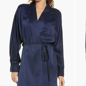Lunya Washable Silk Robe SzXS/S Deep Blue